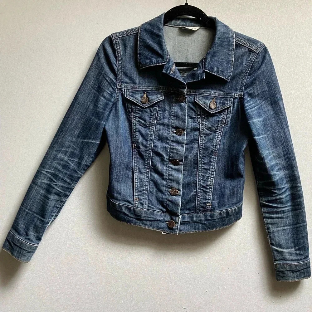 Mavi Charlize Cropped Denim Jacket Sz XS